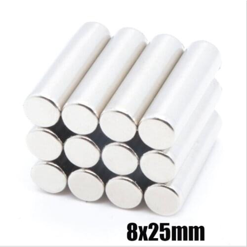 5pcs8x25mm N50 Neodymium Magnets Rare Earth Round Supper Strong Grade