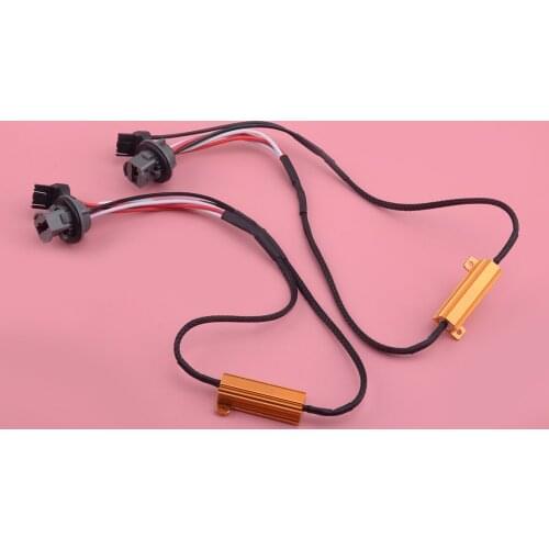 New 2pcs/Set 8-Ohm LED Hyper Flash Error Free Fix Decoder Wiring Harness for Turn Signal Light 7441 7443 7444 T20