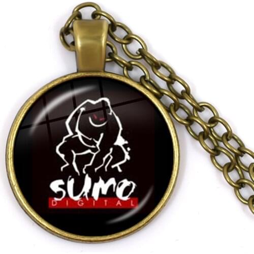 New Fashion Vintage Sport Necklace Jewelry Gift Glass Cabochon Dome Sumo Pendant Necklaces