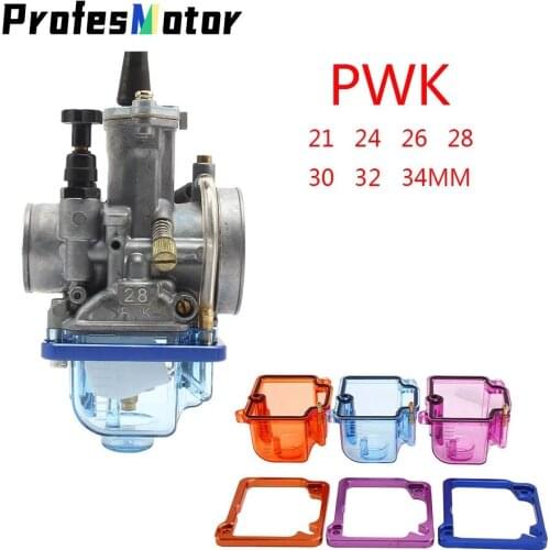 New PWK 21-34 blue/Purple/orange Nylon transparent Carburetor Lower Cover Bowl For PWK KSR OKO KOSO KEIHIN Carburetor