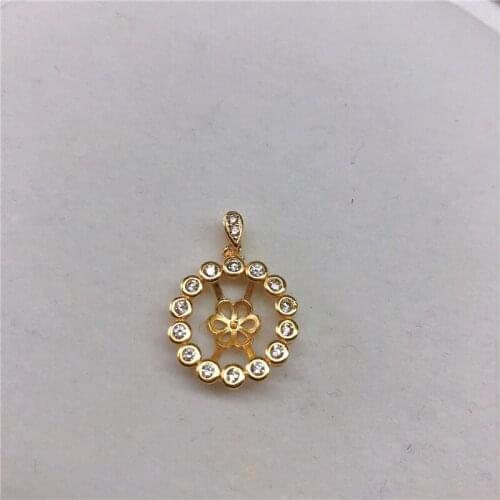 Wholesale Gold Plated Pendant Mountings Findings Jewelry Settings Parts for Pearls Jade Beads Stones, 10pcs/lot