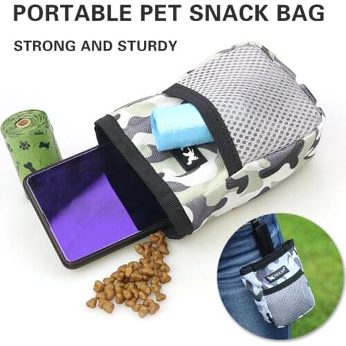 Portable Dog Poop Waste Bag Outdoor Training Pet Food Snack Bags Multifunctional Treat Storage Pouch For Dogs Puppy Pet Products