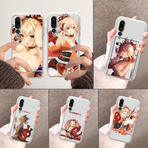Genshin Impact Yoimiya Phone Case Transparent For Huawei P Mate P10 P20 P30 P40 10 20 Smart Z Pro Lite 2019 transparent painting