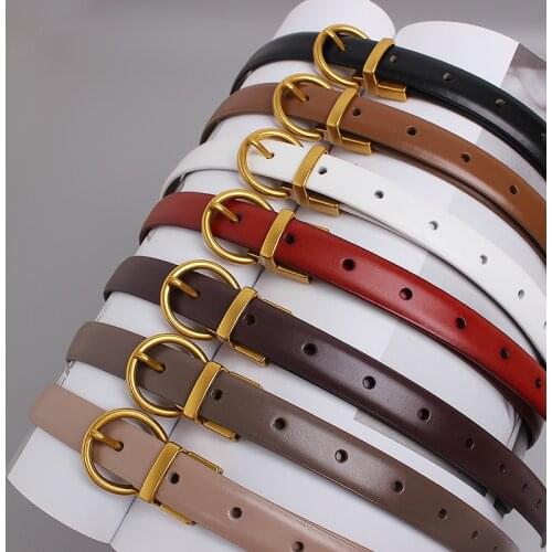 Vintage Round Buckle Pin Adjustable Women Belt Cow Leather Waistband Winter Slim Corset Strech Female Fashion Dress Jean Belts