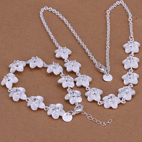 S117 Wholesale, free shipping jewelry set, fashion jewelry set Plum Flower Two-Piece Jewelry Set