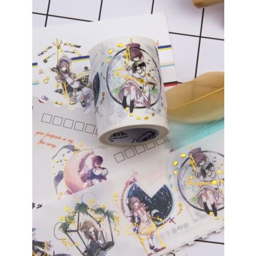 Happy Girl YOYO Goil Foil Washi Tapes Junk Journal Masking Tape Adhesive Tape DIY Scrapbooking Photo Album Washi Stickers