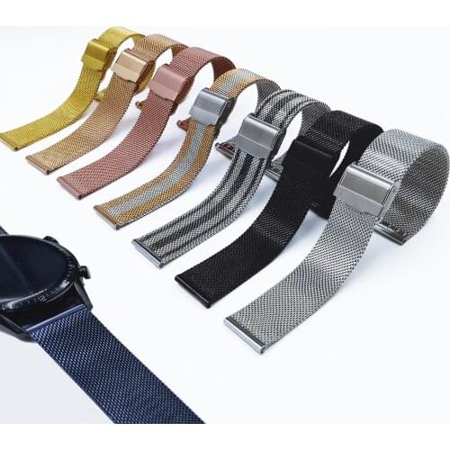 20 22mm Milanese Mesh Band for Samsung Galaxy Watch 3 42mm 46mm Active2 S3 for Huawei Watch GT2 46 2e Woven Mesh Steel Bracelet