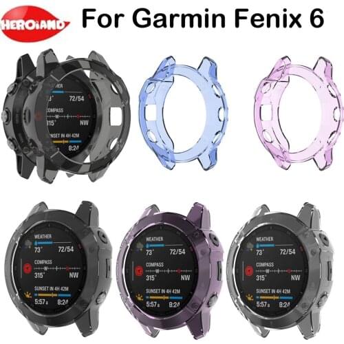 For Garmin Fenix 6 Silicone Protective Case Cover for Garmin Fenix 6/6 Pro Smart Watch Soft Protective Case High Quality