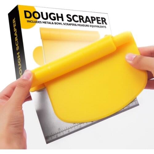 Stainless Steel Dough Scraper With Scales And Non-slip Handle Cake Decoration Tools Kitchen Accessories Portable Baking Cutters