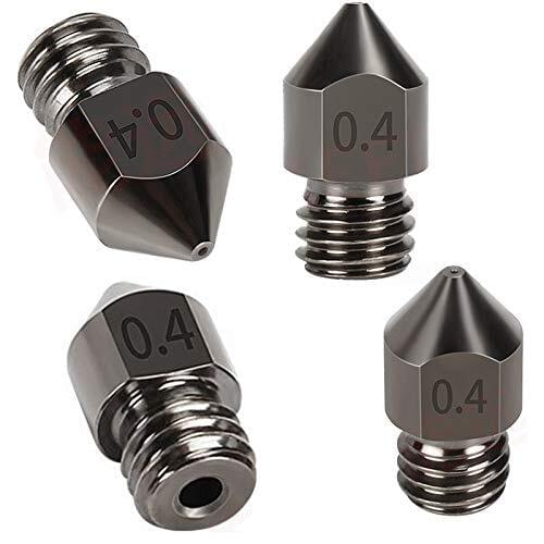 6pcs 3D Hardened Steel MK8 Nozzle with High Temperature Resistance Upgraded Tungsten All Metal Ends for Makerbot Ender 3