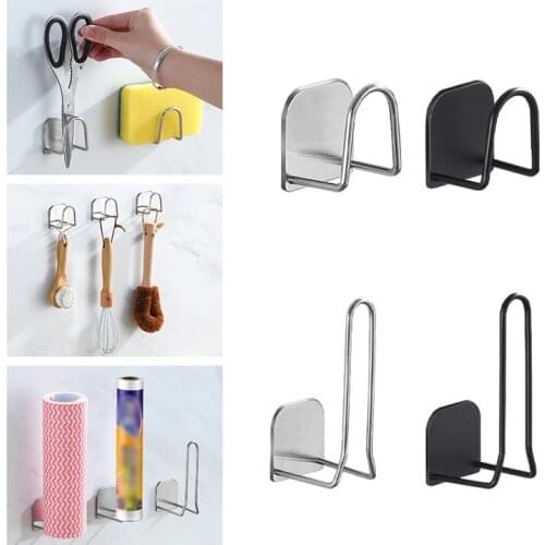 Storage Rack Stainless Steel Bathroom Sponge Holder Wall Mounted Kitchen Cling Film Shelf Cling Film Holder Sink Accessory