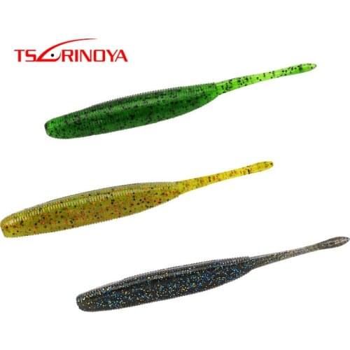 TSURINOYA Fishing Lure Worm Jigging Soft Lure 120mm/7.4g Long Casting Artificial Lure with Salt 6 Colors Bass Trout Carp Baits