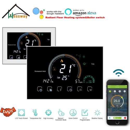 HESSWAY WIFI Smart Thermostat Temperature NC/NO for Water Floor Heating Controller TUYA Smart Home Automation