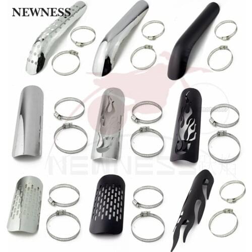Universal Motorcycle Chrome Exhaust Muffler Pipe Heat Shield Cover Guard Car Covers For Harley Custom Chopper Cruiser