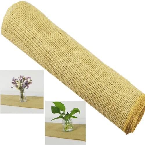 Natural Jute Vintage Burlap Table Runners Modern Hessian Rustic Country Wedding Table Decoration Home Christmas Party DIY Decor