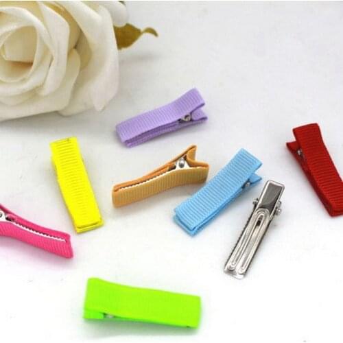 Hair Alligator Clip All Covered Ribbon Double Prong Hairpins 3.5cm 4.5CM 4.8CM For Women Girl Bows Flowers Hairband Accessories