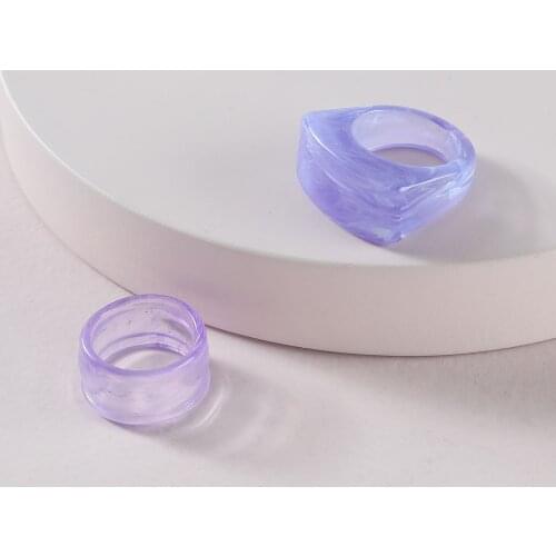 LUNA CHIAO Resin Acrylic Statement Band Rings - POP Ring for Women