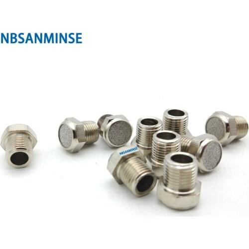 10Pcs/lot BSL-SSM Muffler Air Silencer Stainless Steel Parts SS304 Pneumatic Automation Noise Reduction NBSANMINSE