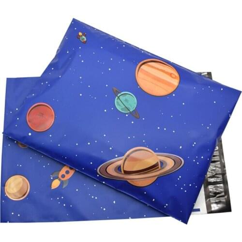 100Pcs Planet Printed Courier Bag Self Sealing Adhesive Shipping Envelope Thicken Plastic Mailing Bags 10x13 Inch Poly Mailers