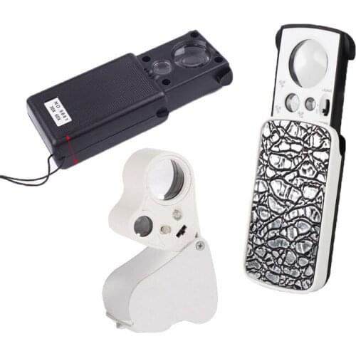 30X 60X 90X LED Lighted Pull Type Optical Lenses Repairing Foldable Practical Portable Loupe Handheld Magnifying Glass Hobbies