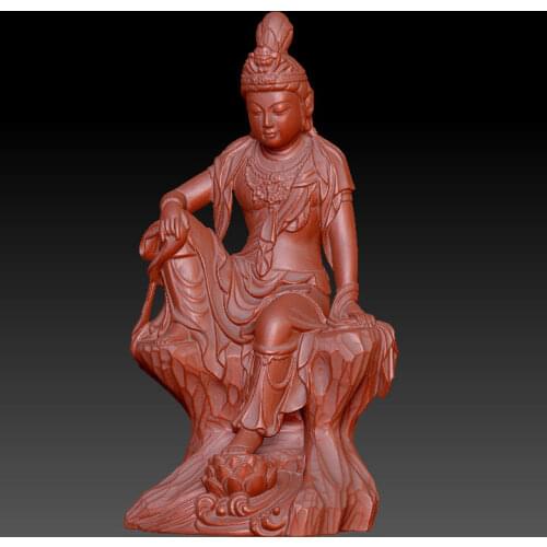 3D carved figure sculpture 3D model for cnc or 3D printers in STL file format Avalokitesvara Buddha