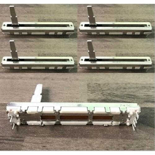 5pcs 60mm for Pioneer DJM 350 600 700 800 Push Fader Straight Slide Potentiometer DJ MIXER B10Kx2