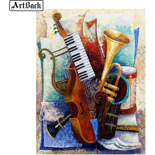 5d diy diamond painting music instrument painting pattern 3d diamond embroidery handicraft diamond mosaic home decoration
