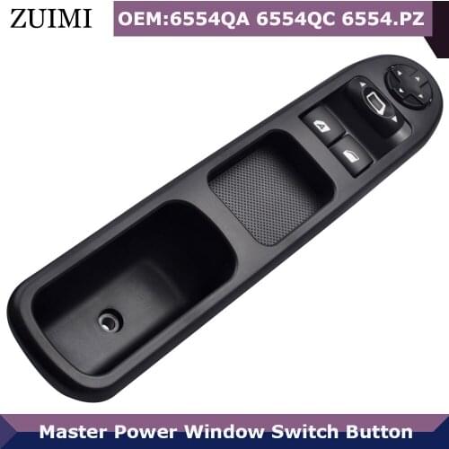 6554.QC 6554QC 6554QA Front Left Drive Side Electric Master Power Window Switch Button For Peugeot 207 Citroen C3 Picasso 07-14