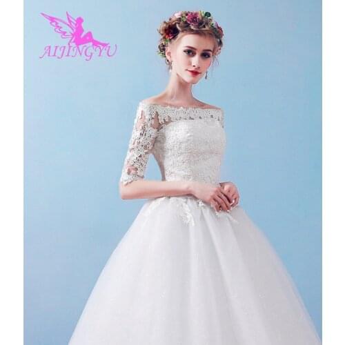 AIJINGYU 2021 ivory Customized new hot selling cheap ball gown lace up back bride dresses wedding dress FU227