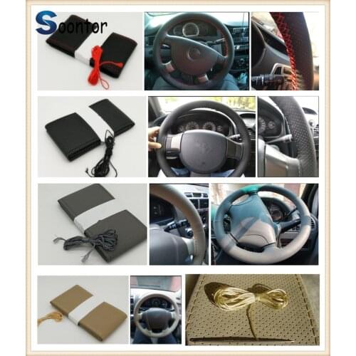 Car accessories Soft fiber leather steer braided DIY steering wheel cover For Volkswagen VW POLO Golf 4 Golf 6 Golf 7 CC Tiguan