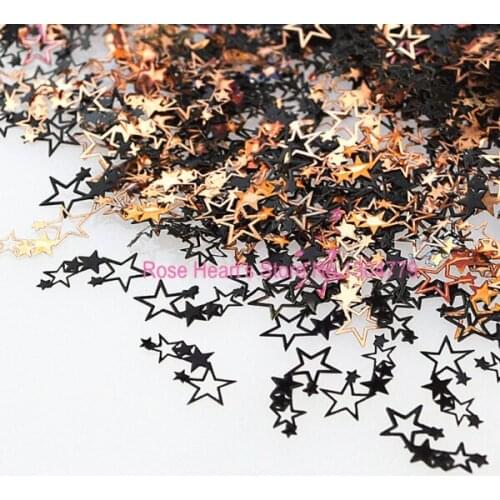 Black metal nail foil decals sticker 3d nail art decorations tools stars design