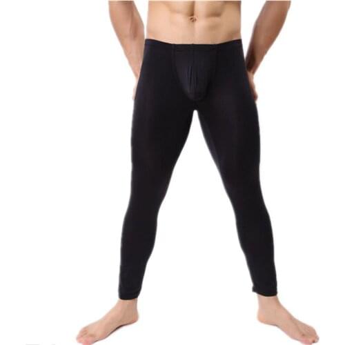 Fashion Mens Stretchy Long Johns Fashion Shapers Slim Ultra Thin Legging Trousers Breathable Soft Underwear Warm Long Pants