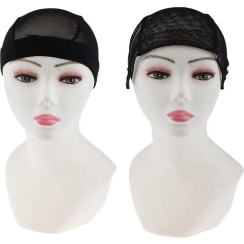 Elastic Dome Cap Costume Mesh Net Making Wigs Spandex Snood Hairnet Black,2 Pieces