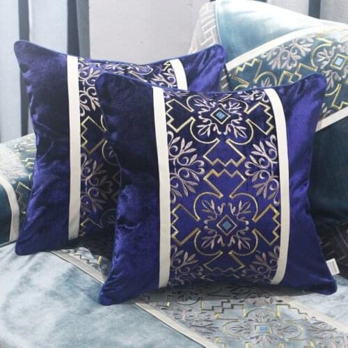 European Embroidered Sofa Cushoin Cover Luxury Pure Color Throw Pillowcase High-grade Pillow Covers Patchwork Home Decoration