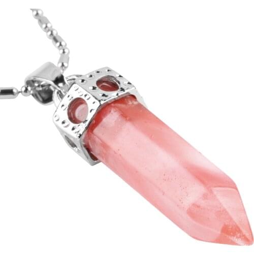 Crystal Hexagonal Pendulum Reiki Charm Penduloum Pendants For DIY Jewelry Making Necklace Women
