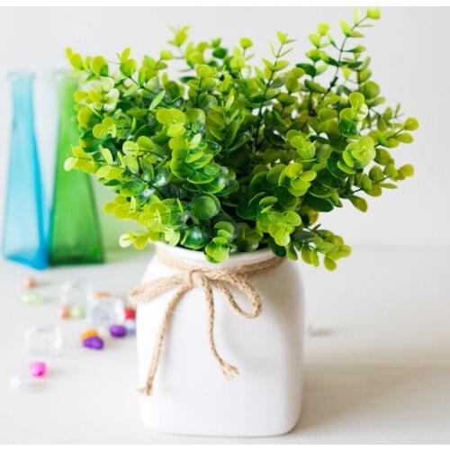 Artificial Grass Leaves Large Eucalyptus Leaf Plants Wall Material Decoration Fake Plant for Home Wedding Garden Party Decor