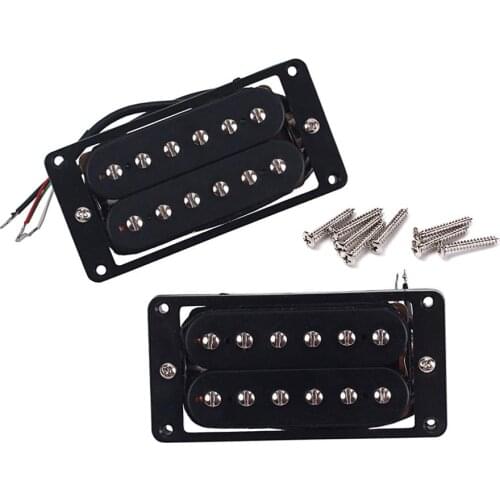 Alnico 8 Double Coil Humbucker Pickup Neck & Bridge Guitar Pickup Set Black 4 Wires SLOW Output Guitar Accessories GMC85