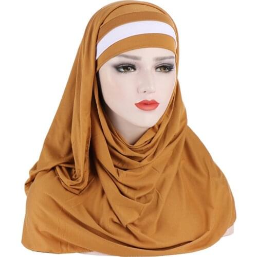 Two Piece Suit Women Muslim Hijab Scarf With Underscarf Cap Islamic Clothing Malaysia Hijabs Ready to Wear Female Turban Scarf