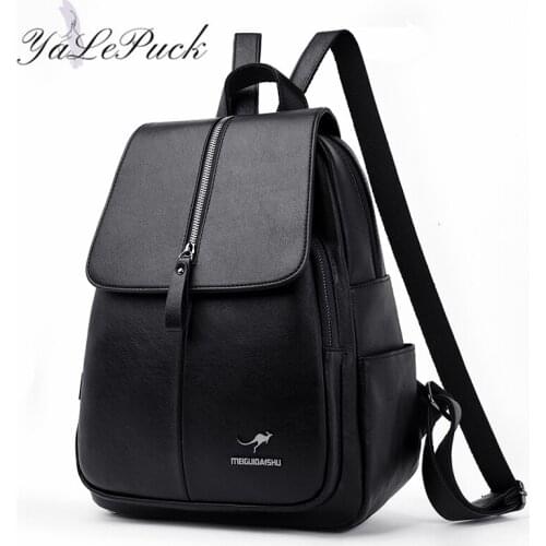 High quality Leather Backpacks Womens Shoulder Bag Backpack Ladies Backpack Vintage School Bags For Girls Travel Backpack New