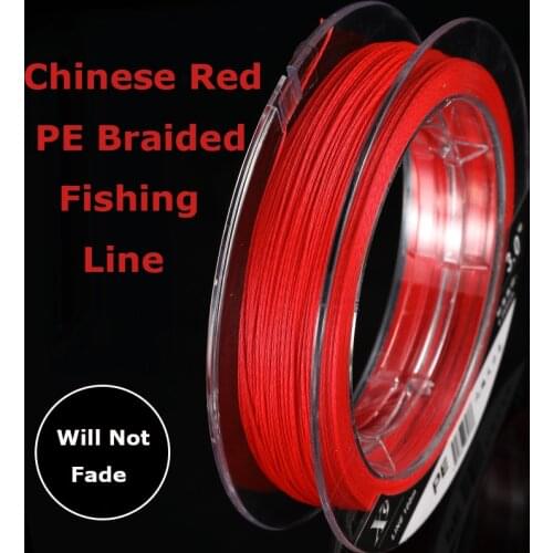LEDIAO NEW 2021 PE Braided Fishing Line 100m 8 Strands NEVER FADE Chinese Red Multifilament Strong Fishing Wire Carp Fishing