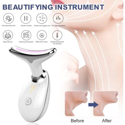 Face Massager 45°C Constant Heat & 3 Massage Mode Face Lifting and Tightening Wrinkles Remover Neck Massager Tool