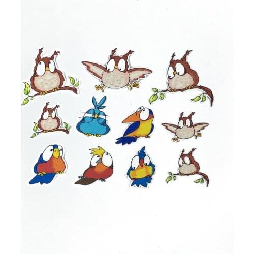 Fashion Cartoon Bird Pattern Patch Hot Melt Adhesive Patch Embroidery DIY Decorative Clothes Pants Ironing Stickers Accessories