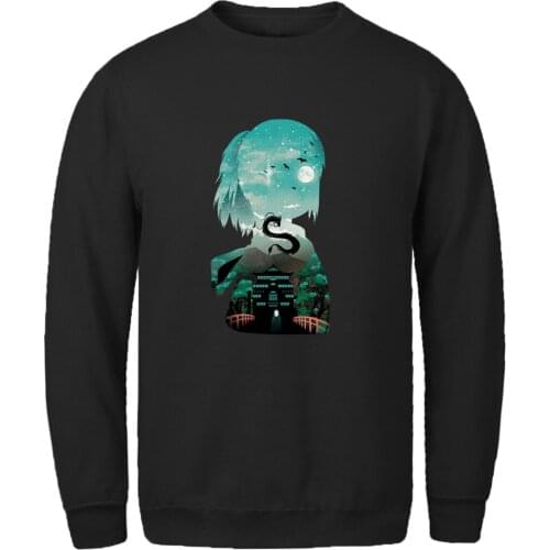 Spirited Away Print Long Sleeve Mans Sweatshirts Hoodies Fashion 2020 Clothes Winter Autumn Tracksuits O-neck Moleton Masculino