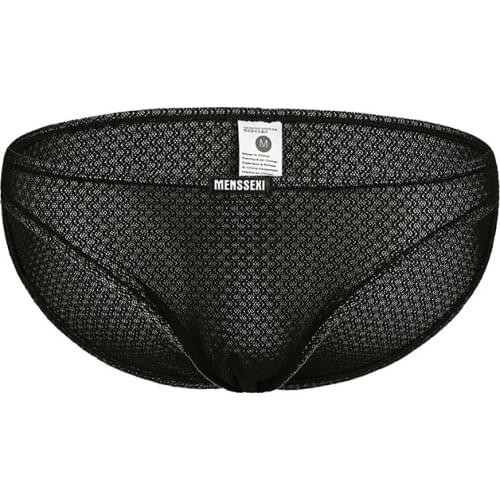 Men Sexy Underwear Briefs Big Penis Gay Sexy Men Ropa Interior Hombre Mesh Nylon Transparent Calzoncillos Low Rise Underpants