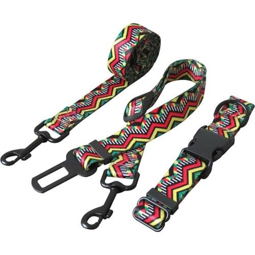 Soft Dog Collar Leash Car Safety Seat Belt Adjustable Necklace for Small Medium Puppy Leads Rope Pet Supplies