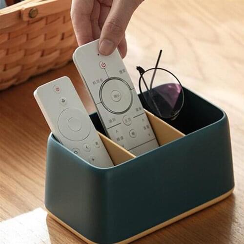 Desktop Remote Control Storage Box Multi Grids Storage Container Sundries Organizer For Home Class 3 Storage Box Tea Table Items