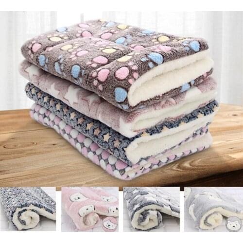 Pet Blanket Soft Flannel Thickened Pet Soft Fleece Pad Bed Mat For Puppy Dog Cat Sofa Cushion Home Rug Keep Warm Sleeping Cover