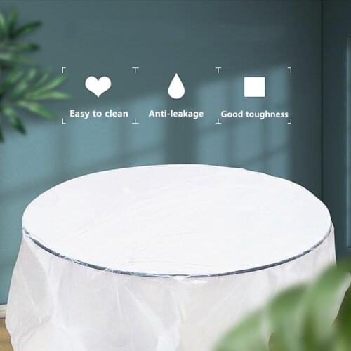 Transparent disposable tableware tablecloth thickened plastic waterproof and oil-proof picnic wedding party table top decoration
