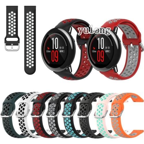 20mm 22mm Sport Silicone Breathable Strap For Huami Amazfit PACE For Huami GTR 47mm/GTR 2/GTR 2e Smart Watch Wristband