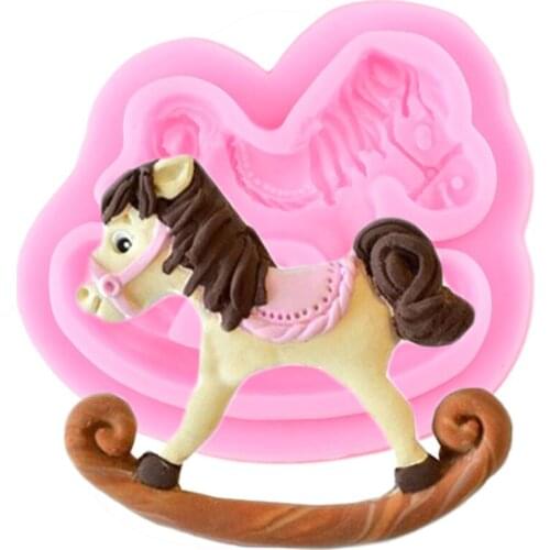 3D Trojan Horse Silicone Mold Baby Birthday Chocolate Fondant Molds DIY Cake Decorating Tools Candy Polymer Clay Resin Moulds